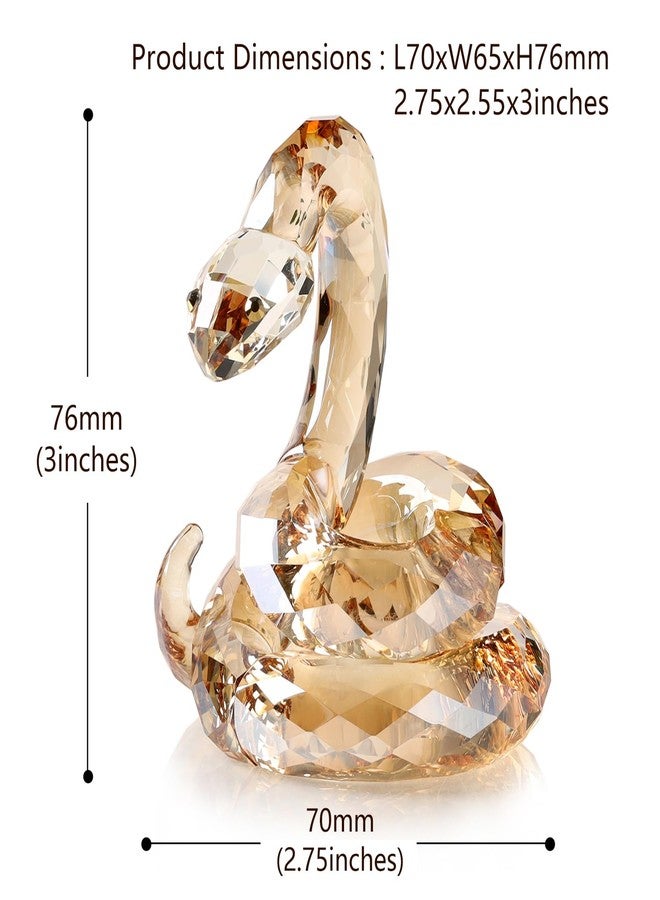 DOJOZ Crystal Coiled Snake Realistic Animal Holiday Collection Table top Ornament Home Decor Collectible Figurines Christmas New Year Gifts (Gold) - Image 4